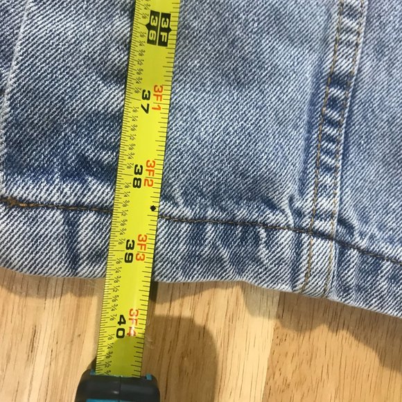 Le Lis Collection Women's Medium Long Line Blue Jean Denim Jacket Button Front P - Picture 12 of 13